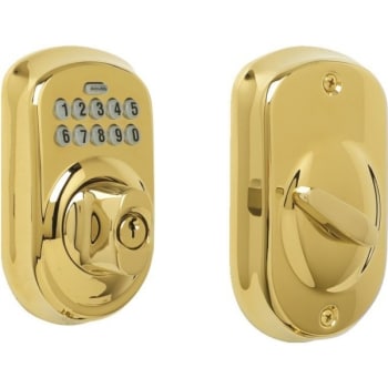 Image for Schlage Plymouth Keypad Deadbolt With Turn-Lock, Brass from HD Supply