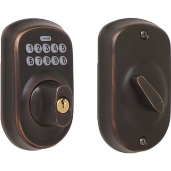 Image for Schlage Plymouth Keypad Deadbolt With Turn-Lock, Aged Bronze from HD Supply