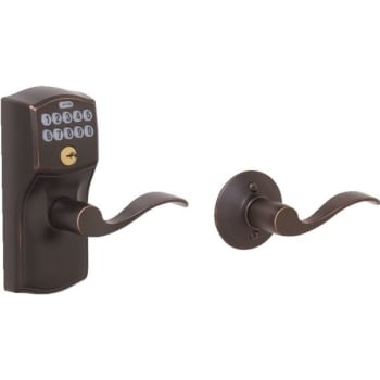 Schlage Camelot Keypad Deadbolt With Auto Lock, Aged Bronze