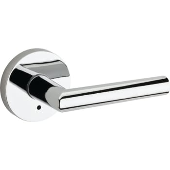 Kwikset® Milan Door Lever, Round, Privacy/bed/bath, Grade 2, Metal, Polished Chrome