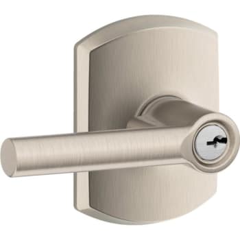 Image for Schlage® Broadway F Series Lever with Greenwich Trim, Entry, Grade AAA, Satin Nickel from HD Supply