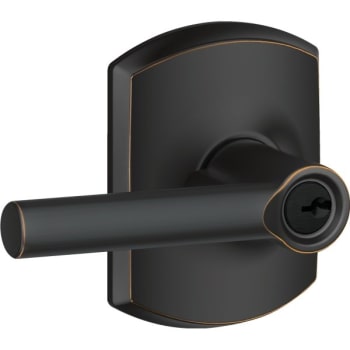 Image for Schlage® Broadway F Series Lever with Greenwich Trim, Entry, Grade AAA, Aged Bronze from HD Supply