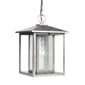 Image for Sea Gull Lighting® Hunnington 9 In. 1-Light Outdoor Pendant Fixture (Weathered Pewter/clear) from HD Supply