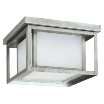 Sea Gull Lighting® Hunnington 10 In. 2-Light Outdoor Ceiling Light (Weathered Pewter)