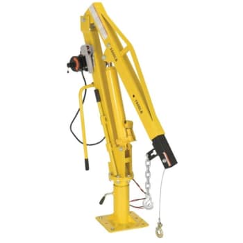 Image for Vestil 2000 lb Capacity Yellow 12 Volt DC Winch Operated Truck Jib Crane from HD Supply