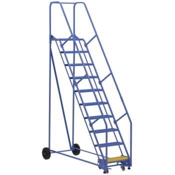 Image for Vestil 58° Perforated 10-Step Rolling Warehouse Ladder 78.94" from HD Supply