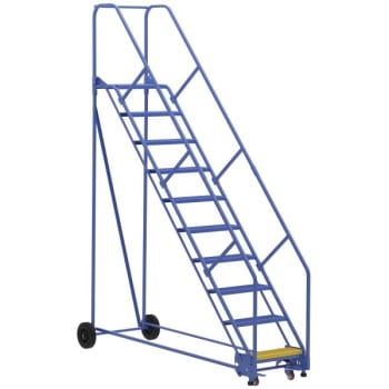 Image for Vestil 50° Perforated 10-Step Rolling Warehouse Ladder 97.69" from HD Supply