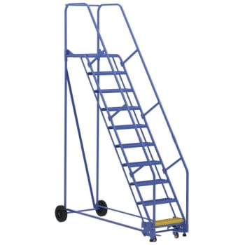 Image for Vestil 58° Grip Strut 10-Step Rolling Warehouse Ladder 85.19" from HD Supply