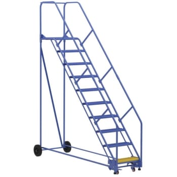 Image for Vestil 58° Grip Strut 10-Step Rolling Warehouse Ladder 103.94" from HD Supply
