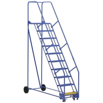 Image for Vestil 58° Perforated 10-Step Rolling Warehouse Ladder 85.19" from HD Supply