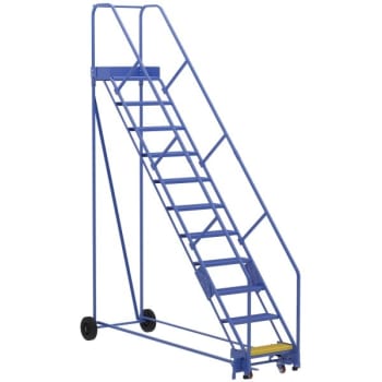 Image for Vestil 50° Perforated 11-Step Rolling Warehouse Ladder 103.88" from HD Supply