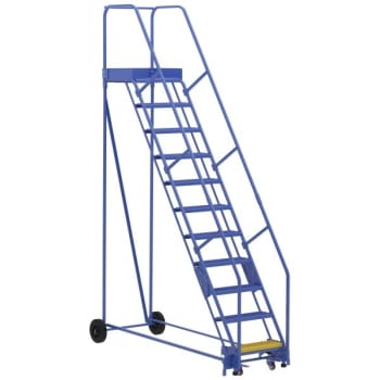 Image for Vestil 58° Grip Strut 11-Step Rolling Warehouse Ladder 91.25" from HD Supply