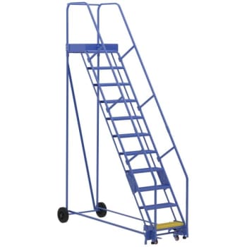 Image for Vestil 58° Perforated 11-Step Rolling Warehouse Ladder 91.25" from HD Supply