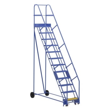 Image for Vestil 58° Perforated 12-Step Rolling Warehouse Ladder 91.31" from HD Supply
