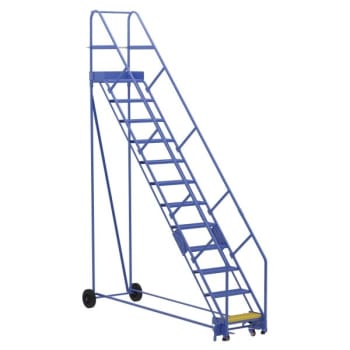 Image for Vestil 50° Perforated 12-Step Rolling Warehouse Ladder 110.88" from HD Supply