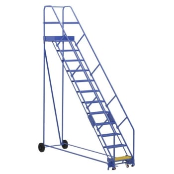 Image for Vestil 50° Perforated 12-Step Rolling Warehouse Ladder 121.44" from HD Supply