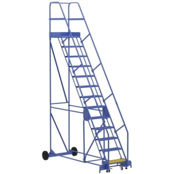 Image for Vestil 58° Perforated 13-Step Rolling Warehouse Ladder 102.56" from HD Supply