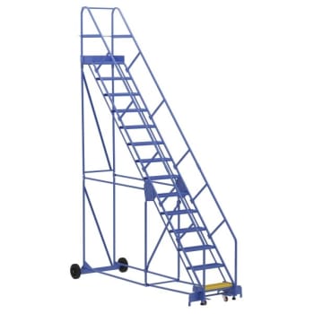 Image for Vestil 50° Grip Strut 14-Step Rolling Warehouse Ladder 128.06" from HD Supply