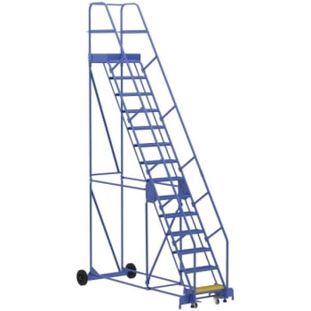 Image for Vestil 58° Grip Strut 14-Step Rolling Warehouse Ladder 108.88" from HD Supply