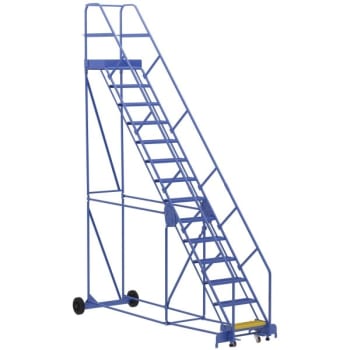 Image for Vestil 50° Grip Strut 14-Step Rolling Warehouse Ladder 135.06" from HD Supply