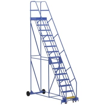 Image for Vestil 58° Grip Strut 15-Step Rolling Warehouse Ladder 115" from HD Supply