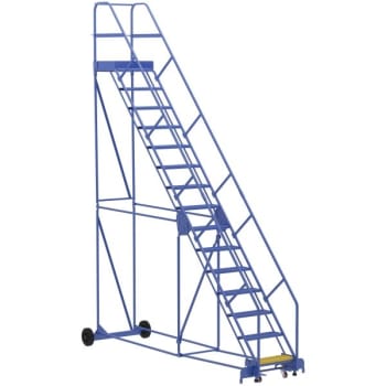 Image for Vestil 50° Perforated 15-Step Rolling Warehouse Ladder 143.31" from HD Supply