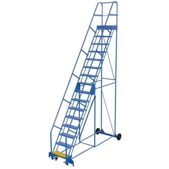 Image for Vestil 58° Grip Strut 16-Step Rolling Warehouse Ladder 115.25" from HD Supply