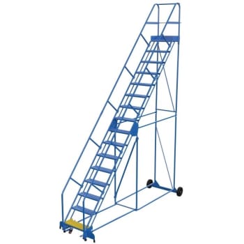 Image for Vestil 50° Grip Strut 16-Step Rolling Warehouse Ladder 144.81" from HD Supply
