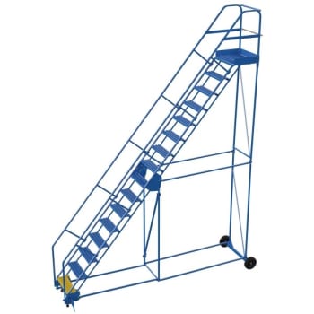 Image for Vestil 50° Grip Strut 16-Step Rolling Warehouse Ladder 151.81" from HD Supply