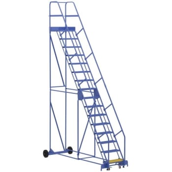 Image for Vestil 58° Perforated 16-Step Rolling Warehouse Ladder 122.25" from HD Supply