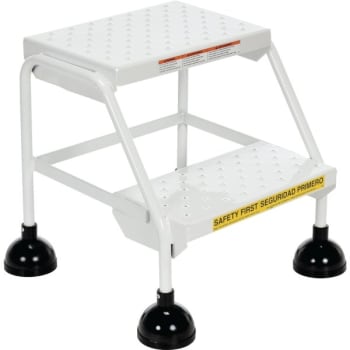 Image for Vestil White Perforated 2-Step Spring Loaded Rolling Ladder 20.25" from HD Supply