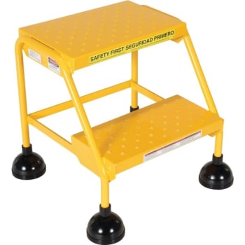 Image for Vestil Yellow Perforated 2-Step Spring Loaded Rolling Ladder 20.25" from HD Supply