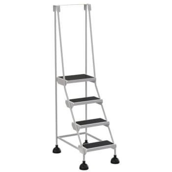 Image for Vestil White 4-Step Spring Loaded Rolling Ladder 31.81" from HD Supply