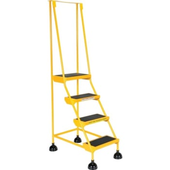 Image for Vestil Yellow 4-Step Spring Loaded Rolling Ladder 31.81" from HD Supply