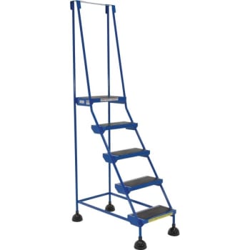 Image for Vestil Blue 5-Step Spring Loaded Rolling Ladder 38.06" from HD Supply