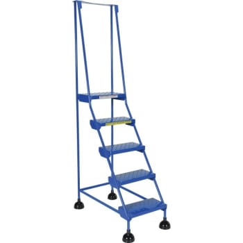Image for Vestil Blue Perforated 5-Step Spring Loaded Rolling Ladder 38.06" from HD Supply