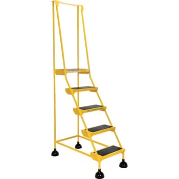 Image for Vestil Yellow 5-Step Spring Loaded Rolling Ladder 38.06" from HD Supply
