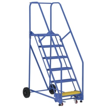 Image for Vestil 58° Grip Strut 6-Step Rolling Warehouse Ladder 53.94" from HD Supply