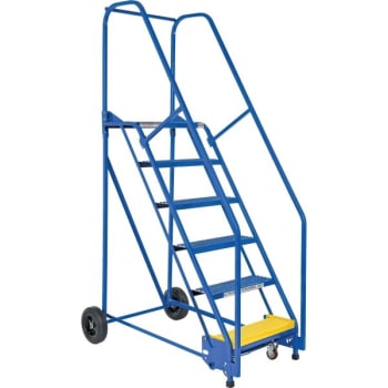 Image for Vestil 58° Perforated 6-Step Rolling Warehouse Ladder 53.94" from HD Supply