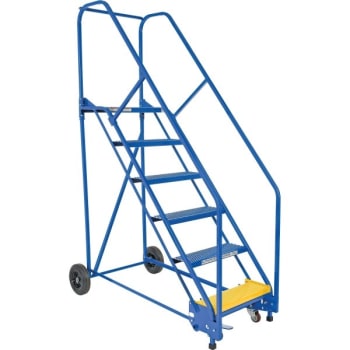 Image for Vestil 50° Perforated 6-Step Rolling Warehouse Ladder 62.38" from HD Supply