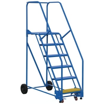 Image for Vestil 58° Grip Strut 6-Step Rolling Warehouse Ladder 60" from HD Supply