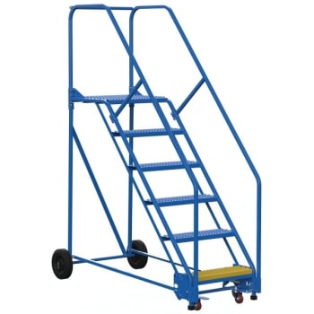 Image for Vestil 50° Grip Strut 6-Step Rolling Warehouse Ladder 70.94" from HD Supply
