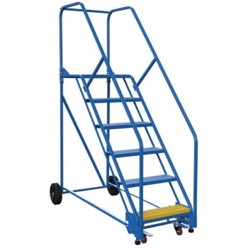 Image for Vestil 58° Perforated 6-Step Rolling Warehouse Ladder 60" from HD Supply