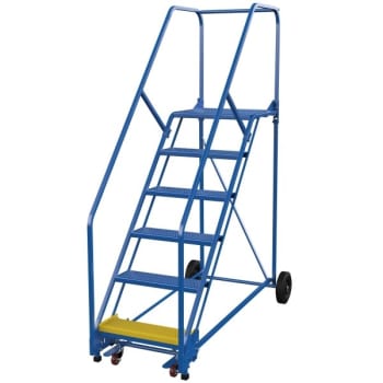 Image for Vestil 50° Perforated 6-Step Rolling Warehouse Ladder 70.94" from HD Supply