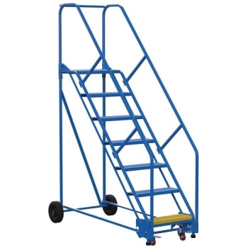Image for Vestil 50° Perforated 7-Step Rolling Warehouse Ladder 70.88" from HD Supply