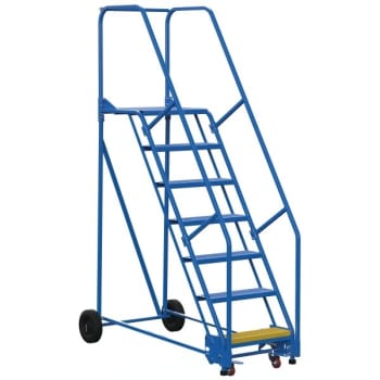 Image for Vestil 58° Perforated 7-Step Rolling Warehouse Ladder 66.94" from HD Supply
