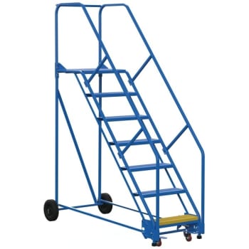 Image for Vestil 50° Perforated 7-Step Rolling Warehouse Ladder 78.94" from HD Supply