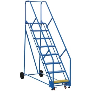 Image for Vestil 50° Perforated 8-Step Rolling Warehouse Ladder 85.31" from HD Supply