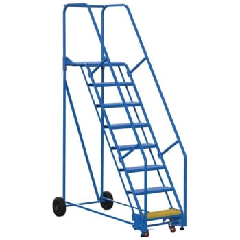 Image for Vestil 58° Grip Strut 8-Step Rolling Warehouse Ladder 72.63" from HD Supply
