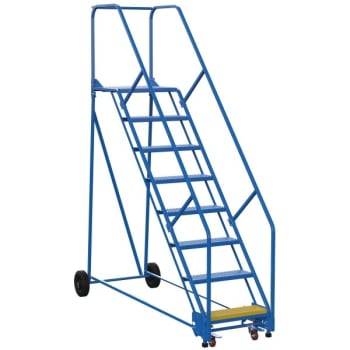 Image for Vestil 50° Perforated 8-Step Rolling Warehouse Ladder 91.56" from HD Supply